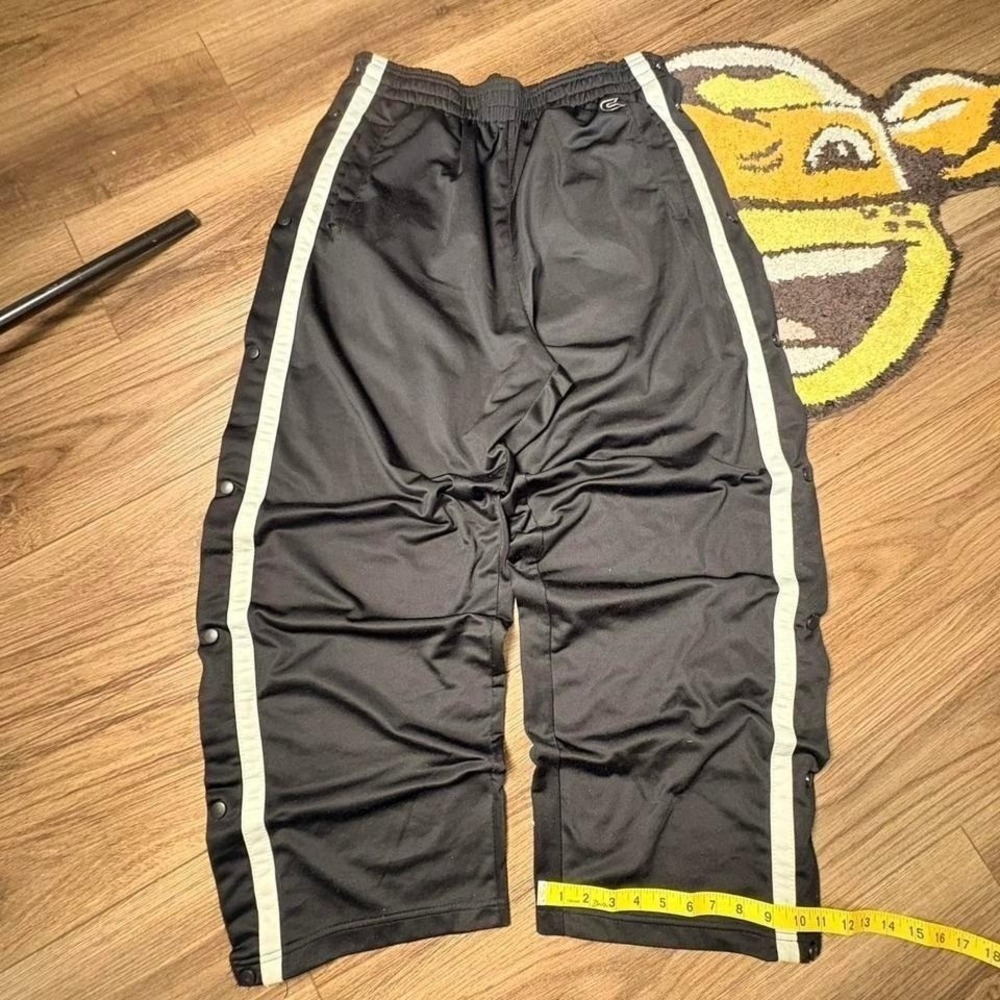 Vintage Black Colosseum rip away track pants with white stripes (0130)